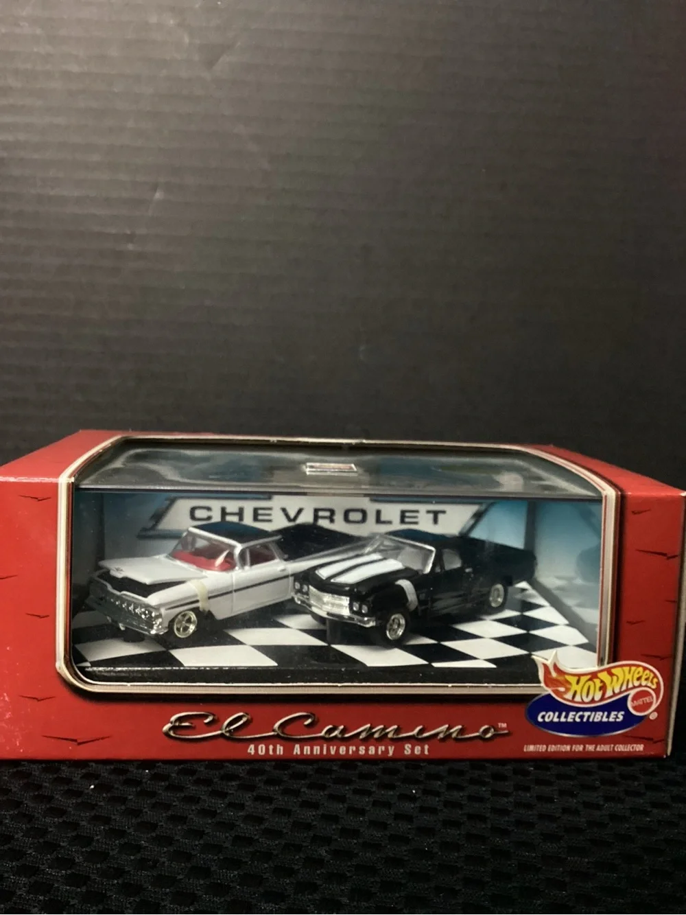 Hot Wheels 40th Anniversary 1959-1970 El Camino Set black and white collectibles